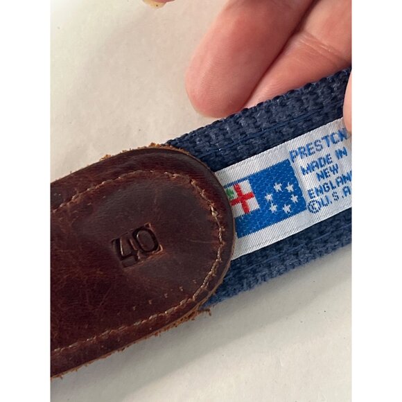 Preston New England Nautical Flag Belt Brass Buckle Size 40 - Picture 3 of 7